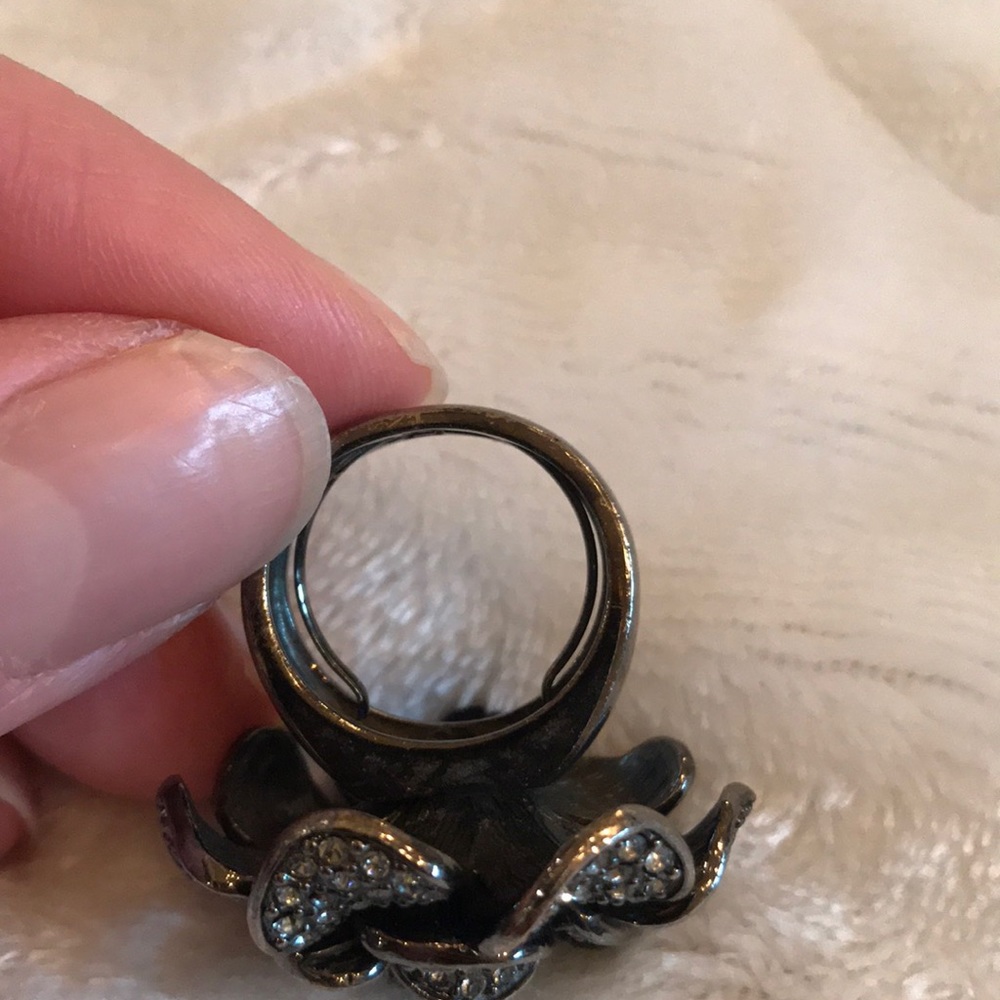 Ariella Collections Dark Grey Rhinestone Ring - Picture 6 of 8